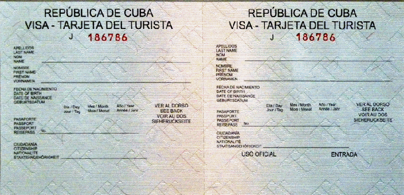 Visa para viajar a Cuba