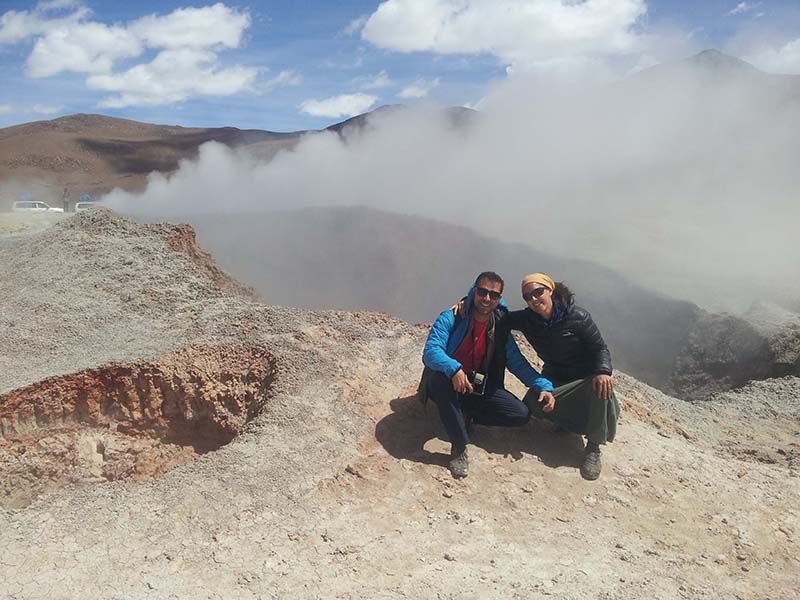 Geisers en los altiplanos de Bolivia
